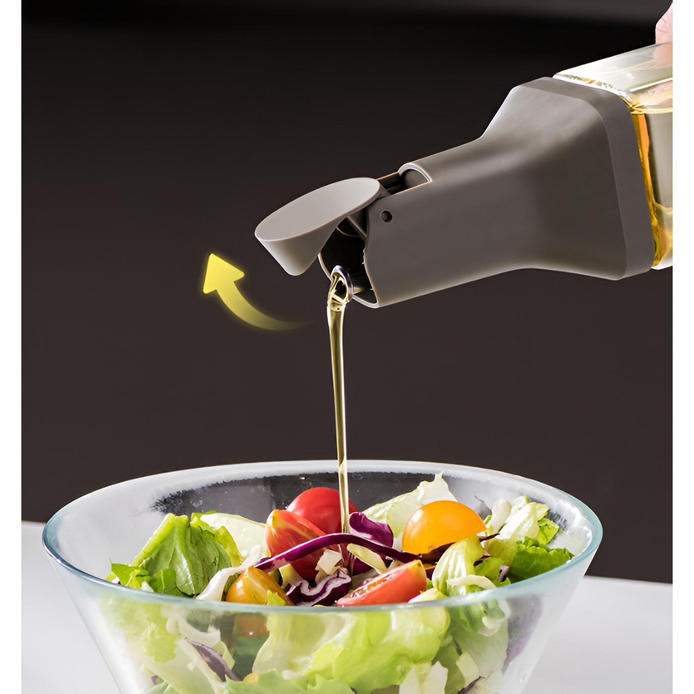 Dispenser pentru Ulei, , Deschidere si Inchidere Automata a Rezervorul, cu Inductie Gravitationala, 500 ml, 29.5x6x6 cm, Gri [4]