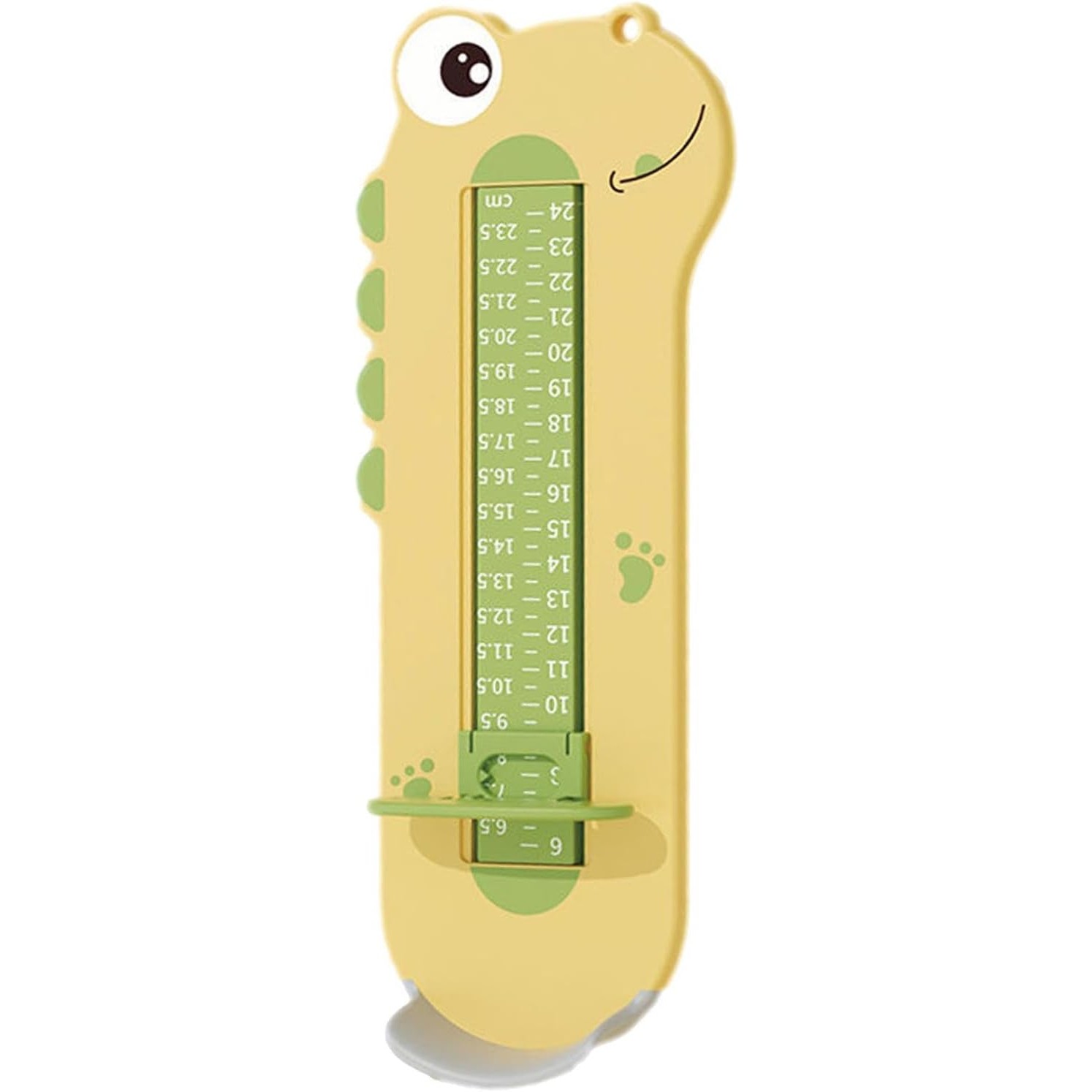 Articole pentru copii - Dispozitiv de Masurat Talpa Piciorului pentru Bebelusi, , 9-24, Model Dinozaur, Galben