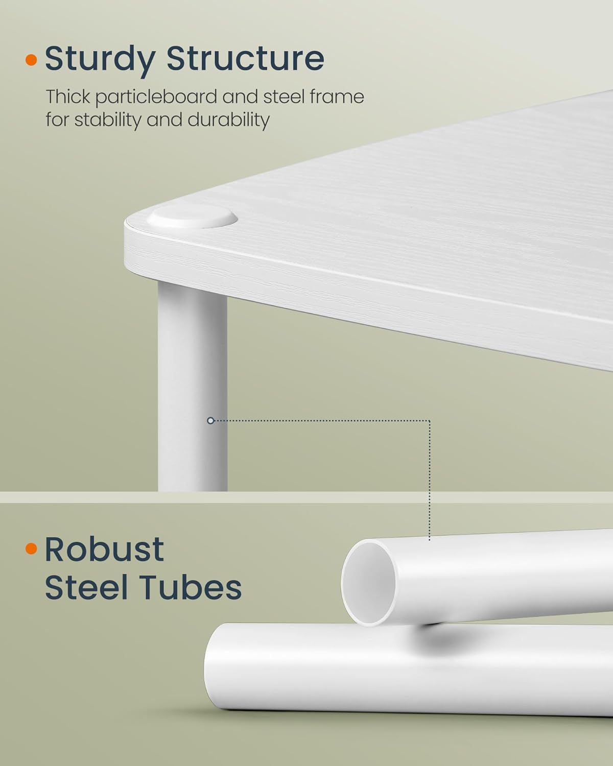 SONGMICS Masuta laterala tip noptiera, cu 3 rafturi si cos textil, cadru metalic, 30x34x58 cm, alb mat [4]