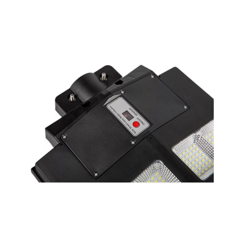 Lampa solara stradala , cu telecomanda, senzor de miscare si lumina, suport prindere, 800 LED-uri, IP65, ABS, 25AH, 500W, temperatura culoare 6500K, 67.6x34.8x7.2 cm, autonomie 10-12 ore, negru [3]