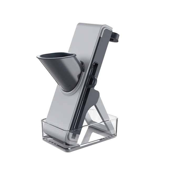 Ustensile pentru Bucătărie - Feliator de Legume Multifunctional, , Taieturi Diferite, Razatoare pentru Bucatarie, Taietor de Cartofi, Presa Manuala, Pliabila, Extensibila, PP PET, 23.5x9.5x5.5 cm, Gri