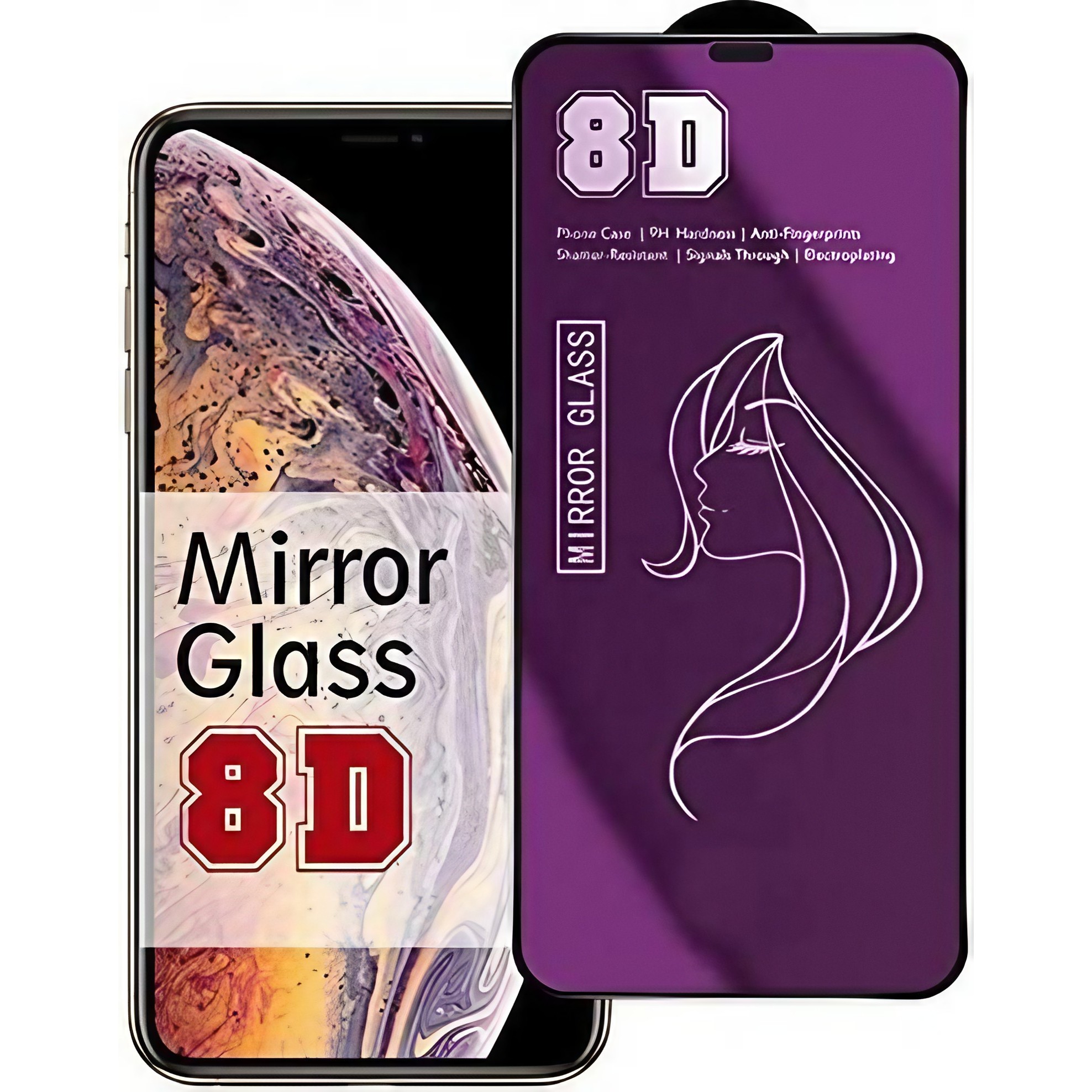 Folie Sticla Securizata Oglinda - Folie de Protectie, , pentru iPhone 15 Plus, Tempered Glass Mirror 8D, Efect Oglinda, HD, Violet