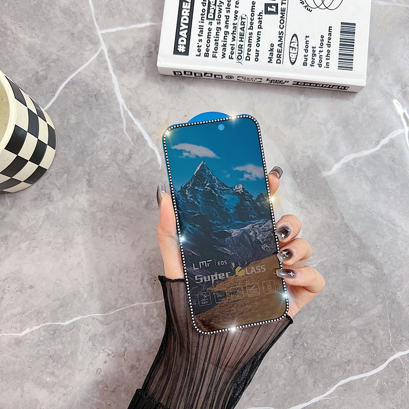 Folie de Protectie, , pentru iPhone 15 Pro Max, Privacy Tempered Glass cu Pietricele, ESD, HD, Transparent [5]