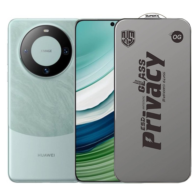 ✨TOATE PRODUSELE✨ - Folie de Protectie pentru Huawei Mate 60, , Sticla Securizata ESD Antistatica, Super-X Privacy OG, Margini Negre, 0.30 mm, Transparent Inchis
