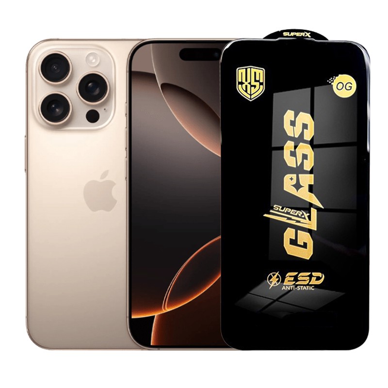 ✨TOATE PRODUSELE✨ - Folie de Protectie pentru iPhone 16 Pro, , Sticla Securizata ESD, Margini Negre, Rezistenta la Zgirieturi, Antistatica, 0.35 mm, Transparenta