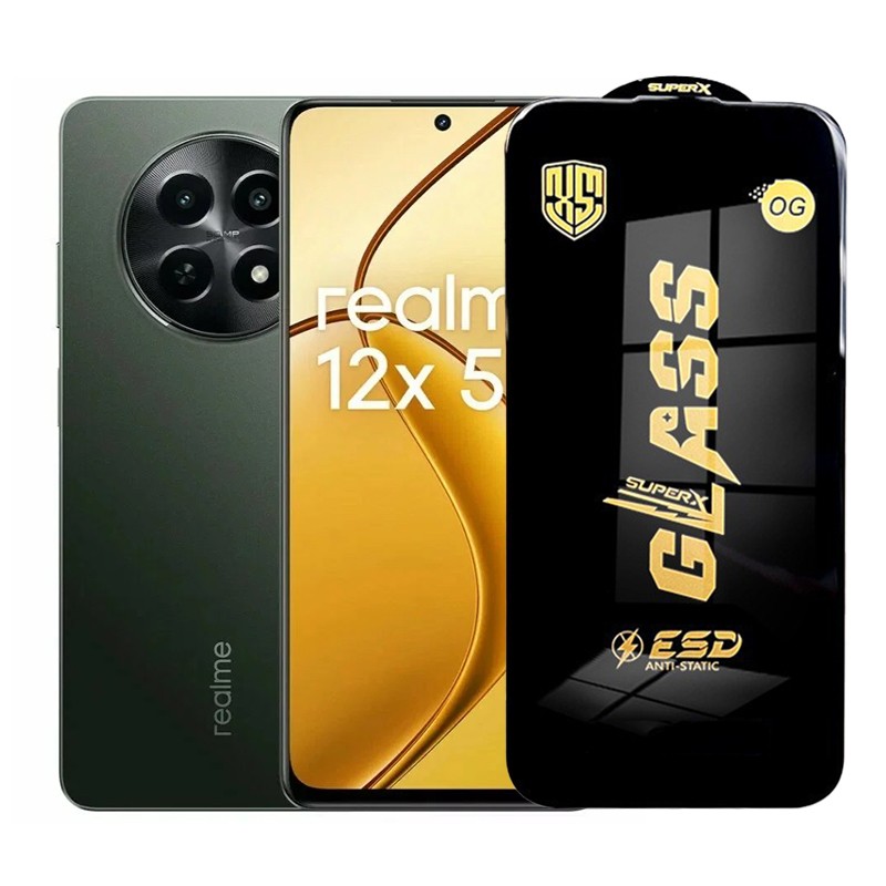 ✨TOATE PRODUSELE✨ - Folie de Protectie pentru Realme 12x, , Sticla Securizata ESD, Margini Negre, Rezistenta la Zgirieturi, Antistatica, 0.35 mm, Transparenta