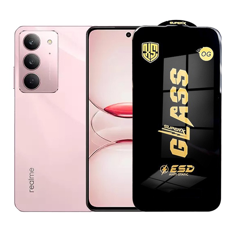 ✨TOATE PRODUSELE✨ - Folie de Protectie pentru Realme C75x, , Sticla Securizata ESD, Margini Negre, Rezistenta la Zgirieturi, Antistatica, 0.35 mm, Transparenta