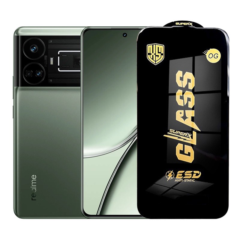 ✨TOATE PRODUSELE✨ - Folie de Protectie pentru Realme GT5, , Sticla Securizata ESD, Margini Negre, Rezistenta la Zgirieturi, Antistatica, 0.35 mm, Transparenta