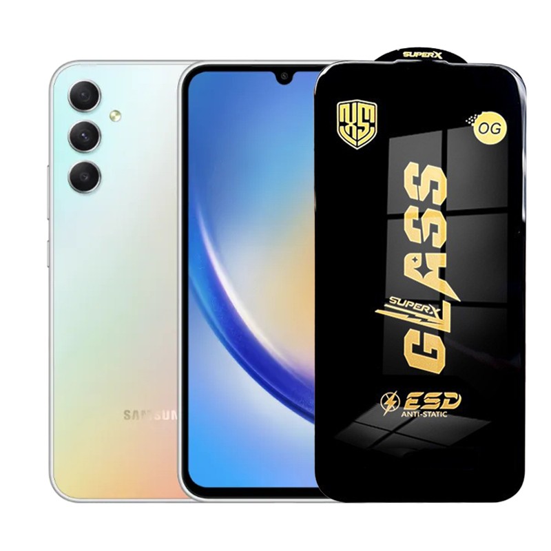 ✨TOATE PRODUSELE✨ - Folie de Protectie pentru Samsung Galaxy A34, , Sticla Securizata ESD, Margini Negre, Rezistenta la Zgirieturi, Antistatica, 0.35 mm, Transparenta