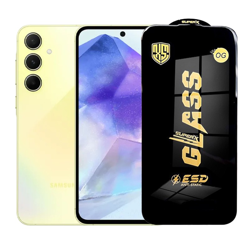 ✨TOATE PRODUSELE✨ - Folie de Protectie pentru Samsung Galaxy A55, , Sticla Securizata ESD, Margini Negre, Rezistenta la Zgirieturi, Antistatica, 0.35 mm, Transparenta
