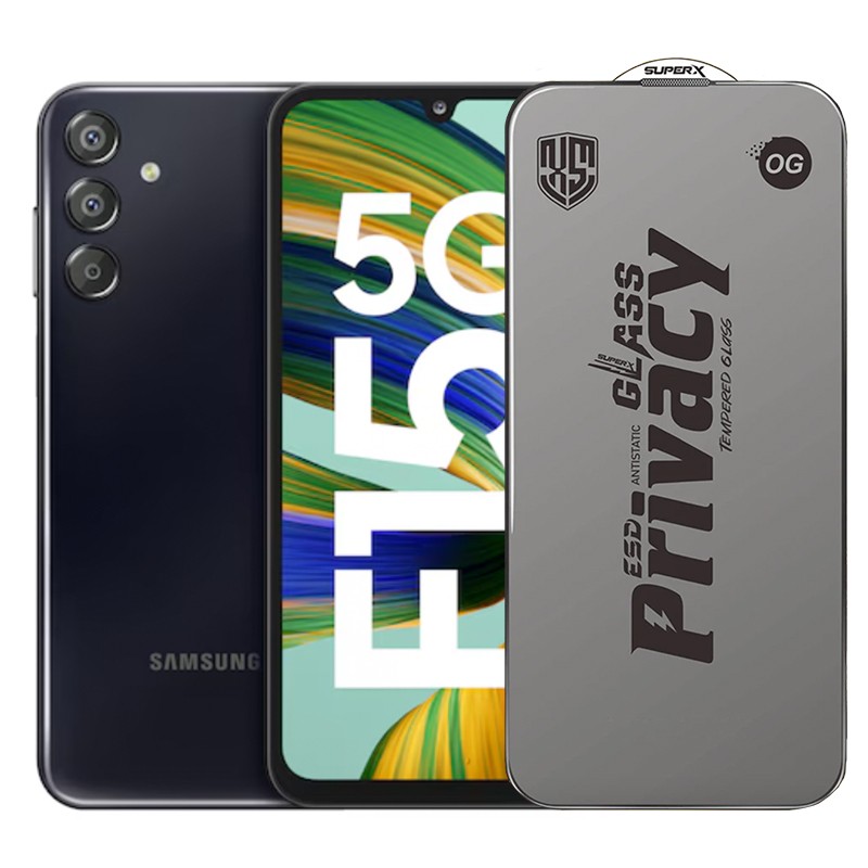 ✨TOATE PRODUSELE✨ - Folie de Protectie pentru Samsung Galaxy F15, , Sticla Securizata ESD Antistatica, Super-X Privacy OG, Margini Negre, 0.30 mm, Transparent Inchis