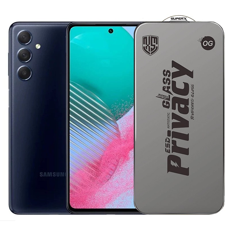 ✨TOATE PRODUSELE✨ - Folie de Protectie pentru Samsung Galaxy M54, , Sticla Securizata ESD Antistatica, Super-X Privacy OG, Margini Negre, 0.30 mm, Transparent Inchis