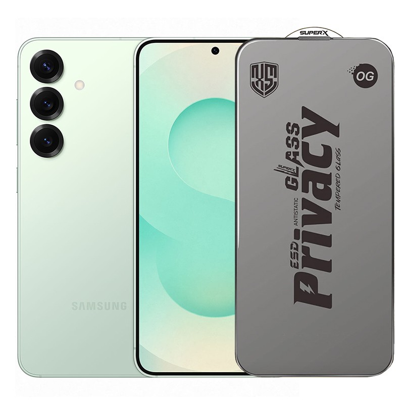 ✨TOATE PRODUSELE✨ - Folie de Protectie pentru Samsung Galaxy S25, , Sticla Securizata ESD Antistatica, Super-X Privacy OG, Margini Negre, 0.30 mm, Transparent Inchis
