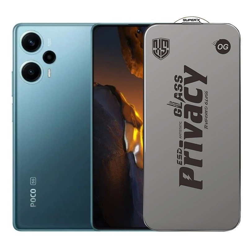 ✨TOATE PRODUSELE✨ - Folie de Protectie pentru Xiaomi Poco F5, , Sticla Securizata ESD Antistatica, Super-X Privacy OG, Margini Negre, 0.30 mm, Transparent Inchis