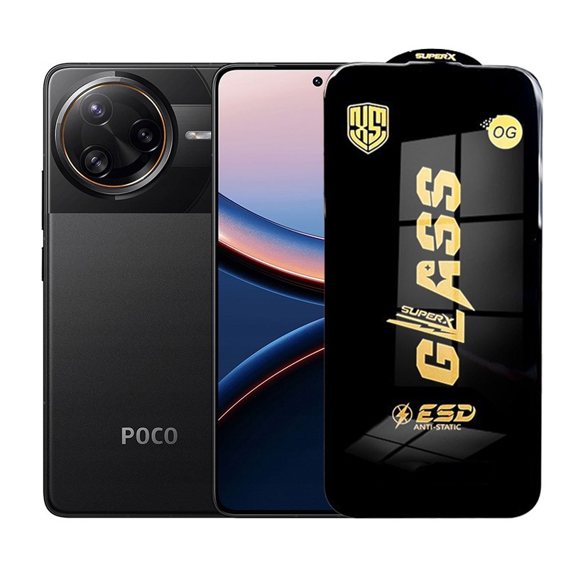 ✨TOATE PRODUSELE✨ - Folie de Protectie pentru Xiaomi Poco F7 Ultra, , Sticla Securizata ESD, Margini Negre, Rezistenta la Zgirieturi, Antistatica, 0.35 mm, Transparenta