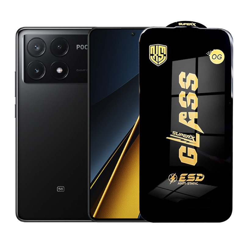 ✨TOATE PRODUSELE✨ - Folie de Protectie pentru Xiaomi Poco X6 Pro, , Sticla Securizata ESD, Margini Negre, Rezistenta la Zgirieturi, Antistatica, 0.35 mm, Transparenta