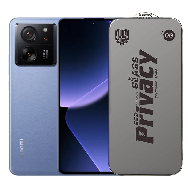 ✨TOATE PRODUSELE✨ - Folie de Protectie pentru Xiaomi Redmi 13T, , Sticla Securizata ESD Antistatica, Super-X Privacy OG, Margini Negre, 0.30 mm, Transparent Inchis