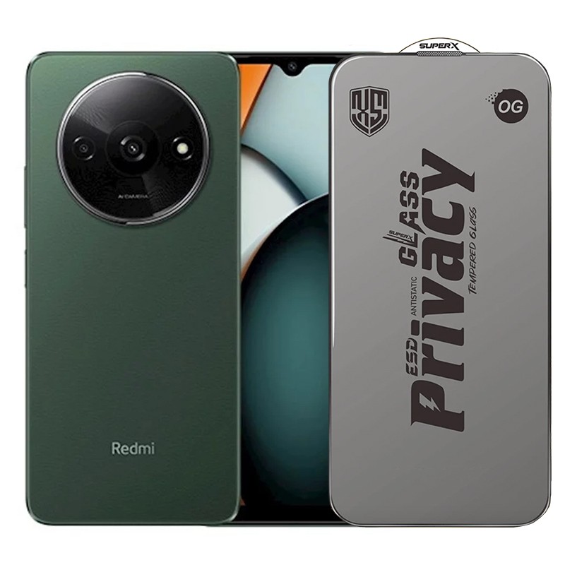 ✨TOATE PRODUSELE✨ - Folie de Protectie pentru Xiaomi Redmi A3, , Sticla Securizata ESD Antistatica, Super-X Privacy OG, Margini Negre, 0.30 mm, Transparent Inchis