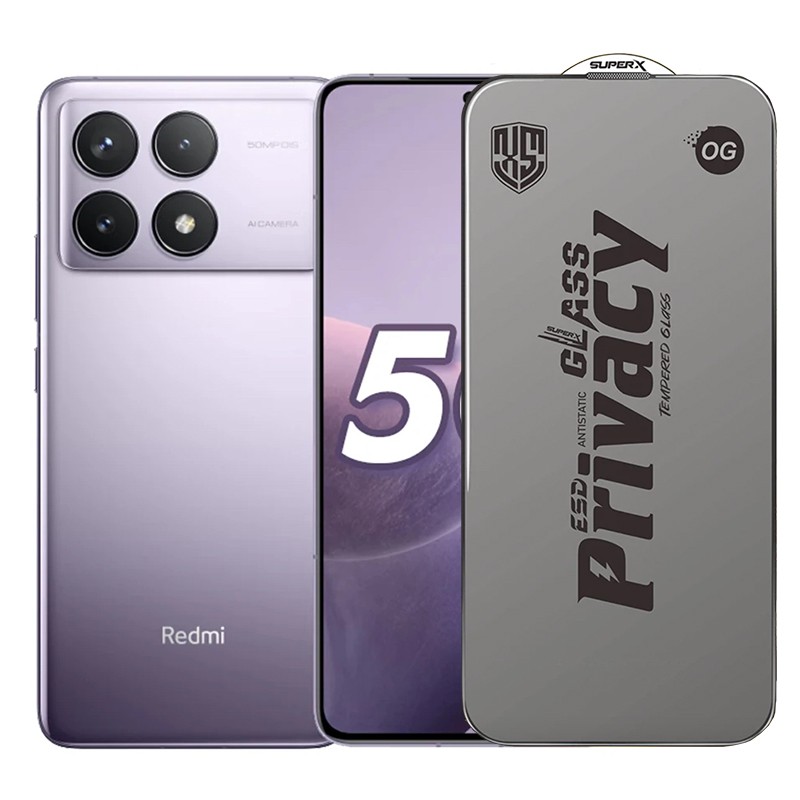 ✨TOATE PRODUSELE✨ - Folie de Protectie pentru Xiaomi Redmi K70, , Sticla Securizata ESD Antistatica, Super-X Privacy OG, Margini Negre, 0.30 mm, Transparent Inchis