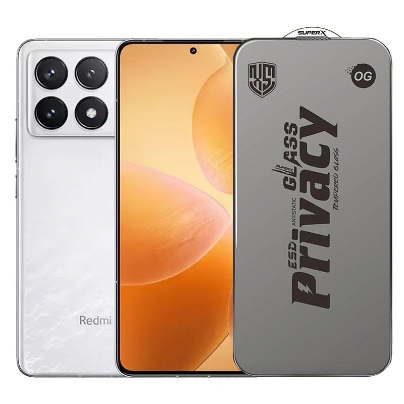 ✨TOATE PRODUSELE✨ - Folie de Protectie pentru Xiaomi Redmi K70 Pro, , Sticla Securizata ESD Antistatica, Super-X Privacy OG, Margini Negre, 0.30 mm, Transparent Inchis