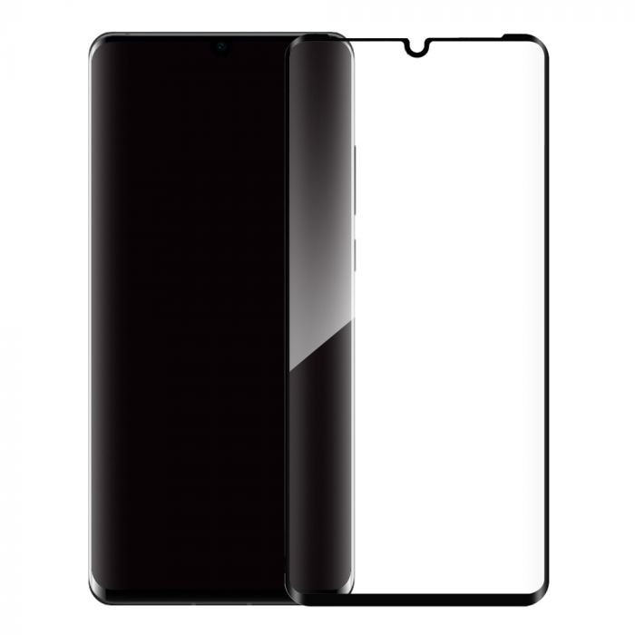 Folie Sticla Securizata Full Glue - Folie Sticla Curbata, compatibila cu Huawei P30 Pro Full Face Negru, 