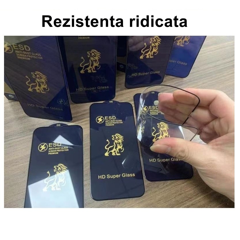 Folie Sticla securizata electrostatica pentru Xiaomi Redmi 12C , Sticla ESD, Top Glass, Anti-static, Negru [4]