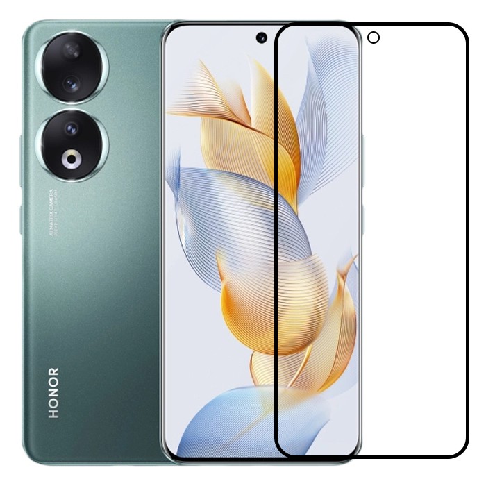 Folie Sticla Securizata, , Compatibila cu Honor 90, Full Glue, Margini Negre, Transparent [1]