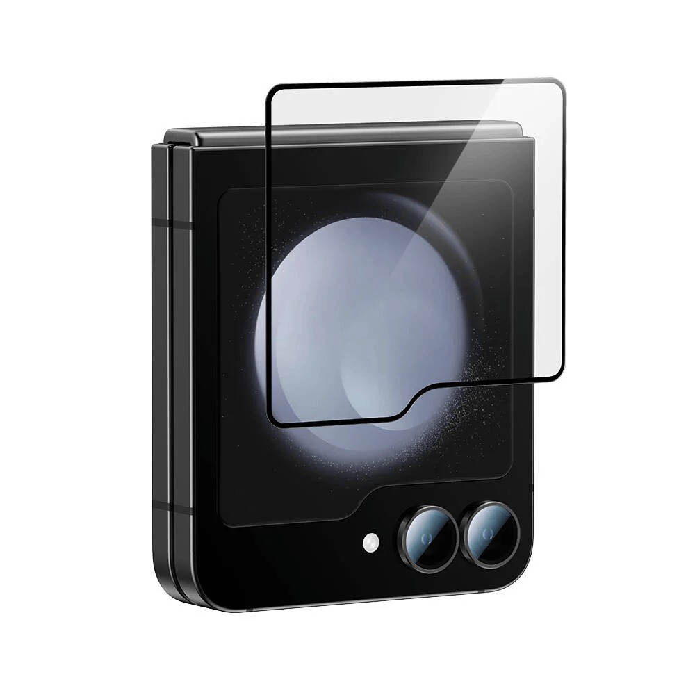 ✨TOATE PRODUSELE✨ - Folie Sticla Securizata, , Pentru Samsung Galaxy Z Flip 6, Full Glue, Margini Negre, Transparent