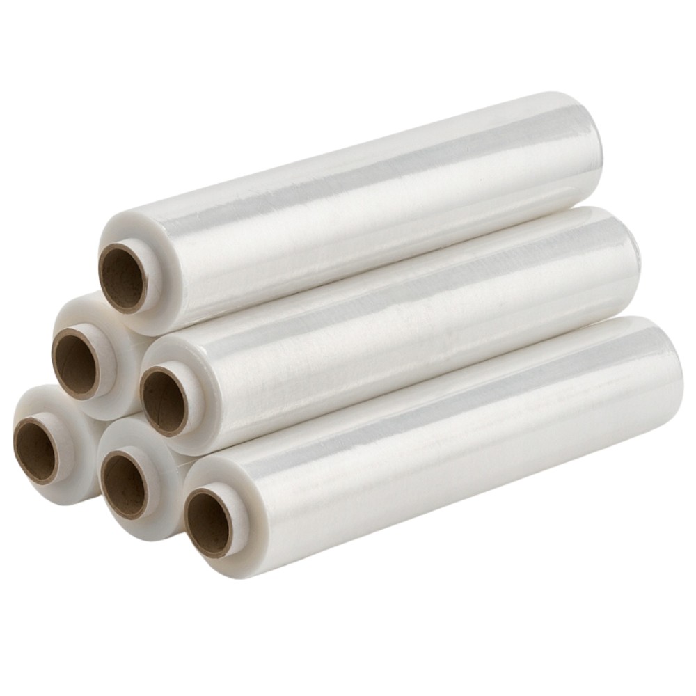 ✨TOATE PRODUSELE✨ - Set 6 Role Folie Stretch Transparenta pentru Uz Manual, 1.5kg/Rola, Tub 300 g, Silentioasa si Rezistenta