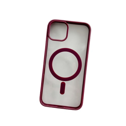 Husa MagSafe pentru Apple iPhone 14, Full Cover, Frosted Acrylic Color Big Hole, Magnetica, Incarcare Wireless, , Mov [3]