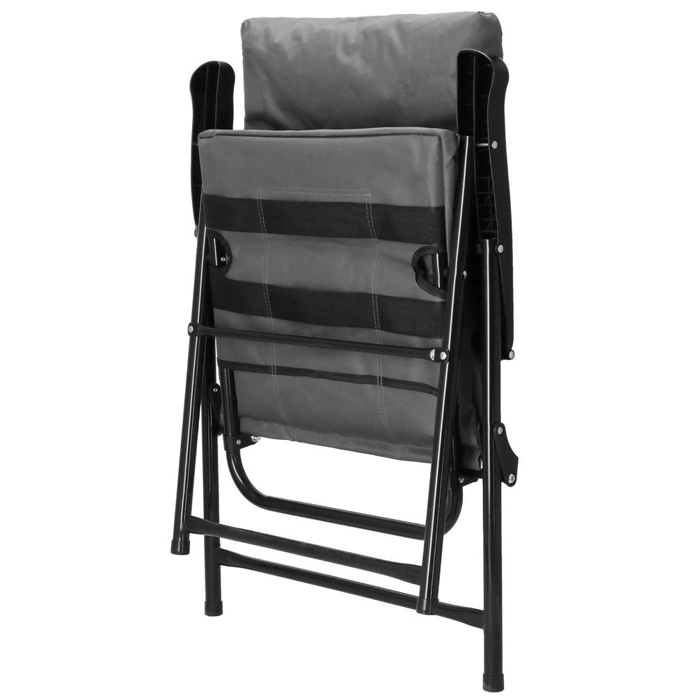 Scaun pliabil pentru terasa sau camping, sezut si spatar cu burete, maxim 120kg, gri [12]