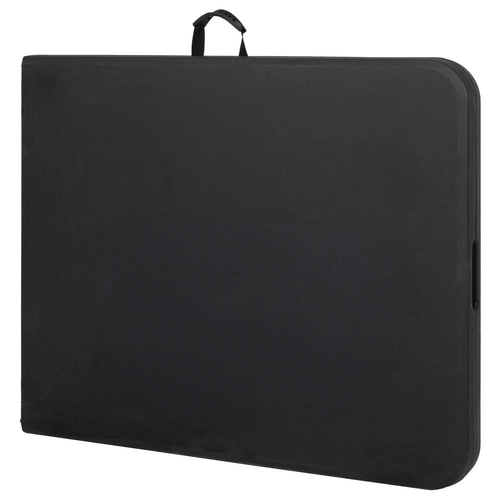 Set masa pliabila cu 2 banci, 180 cm, negru, HDPE si cadru metalic anticoroziv [20]
