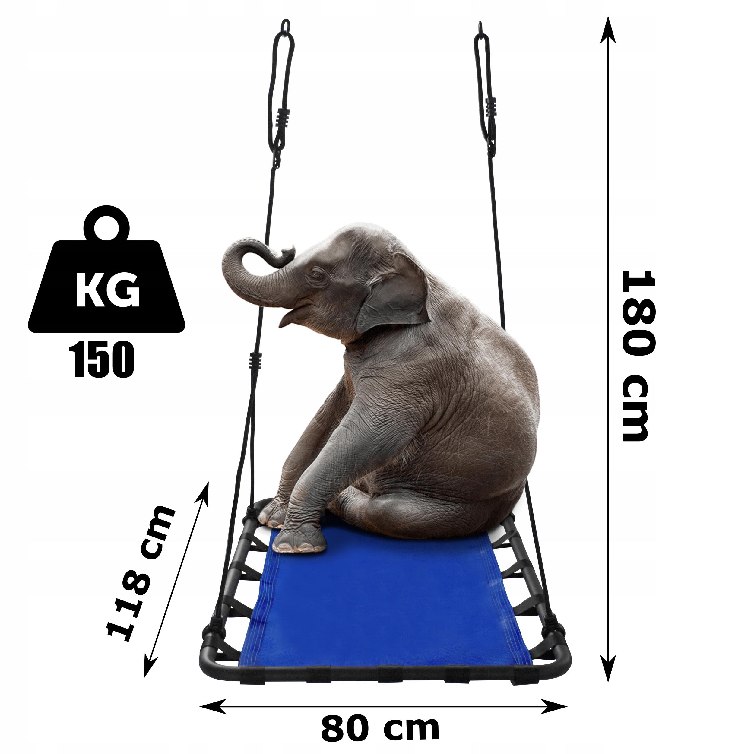 Leagan tip hamac 120x80 cm, cu rama metalica si prindere dubla, pentru gradina sau terasa, albastru [4]