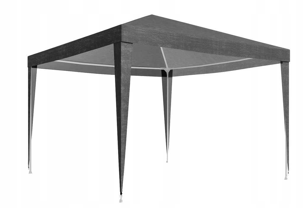 Acoperis pavilion 300x300 cm, PE 100g/mp impermeabil, cu prindere velcro, gri [2]