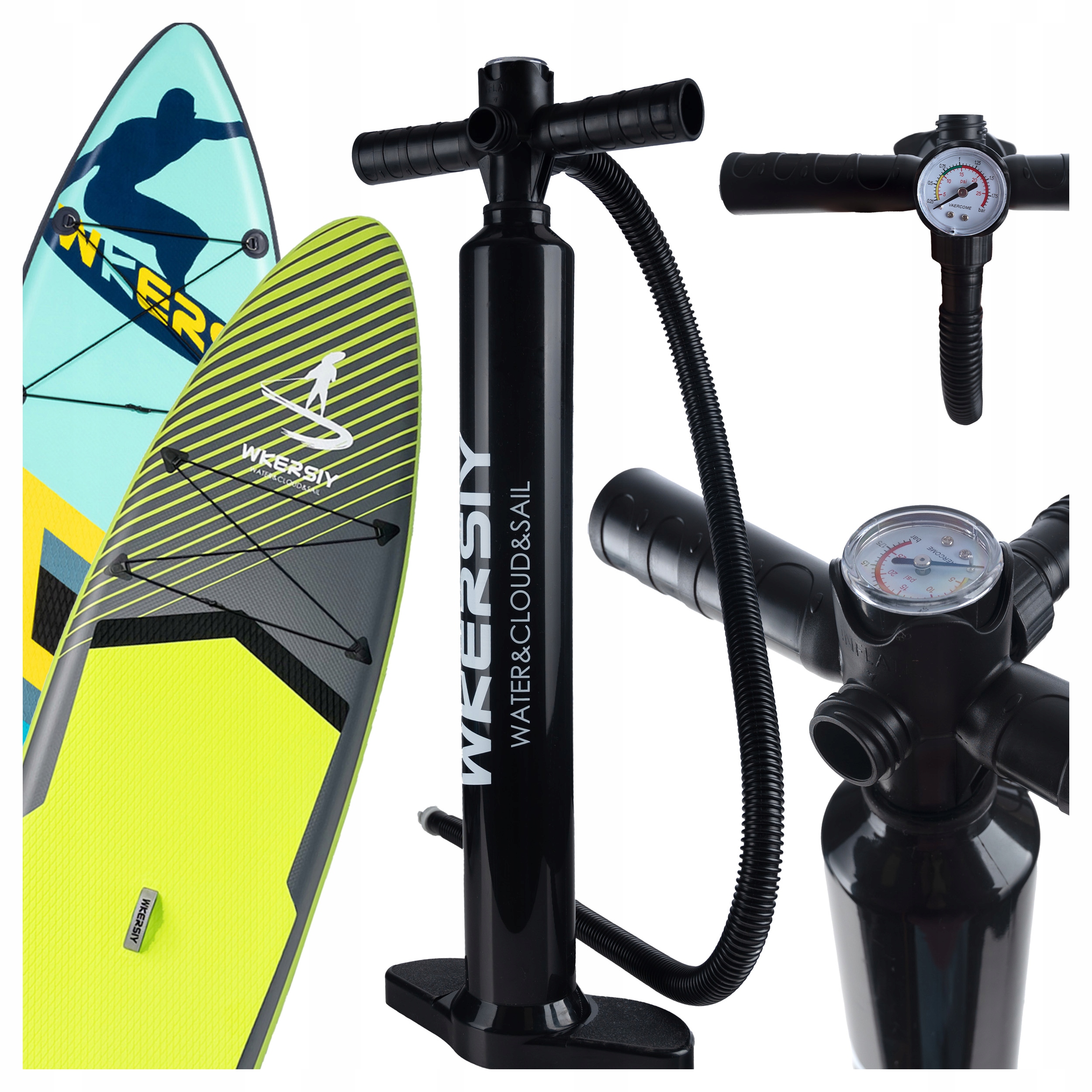 Pompa manuala cu manometru pentru SUP, 15 PSI – dubla actiune, furtun 130 cm [5]