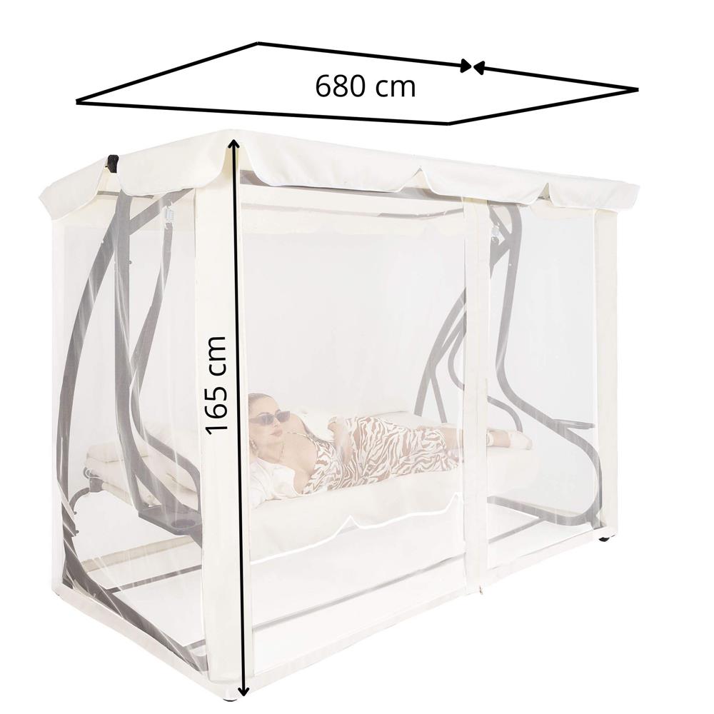 Plasa antiinsecte pentru leagan de gradina, 165x680 cm, bej [12]