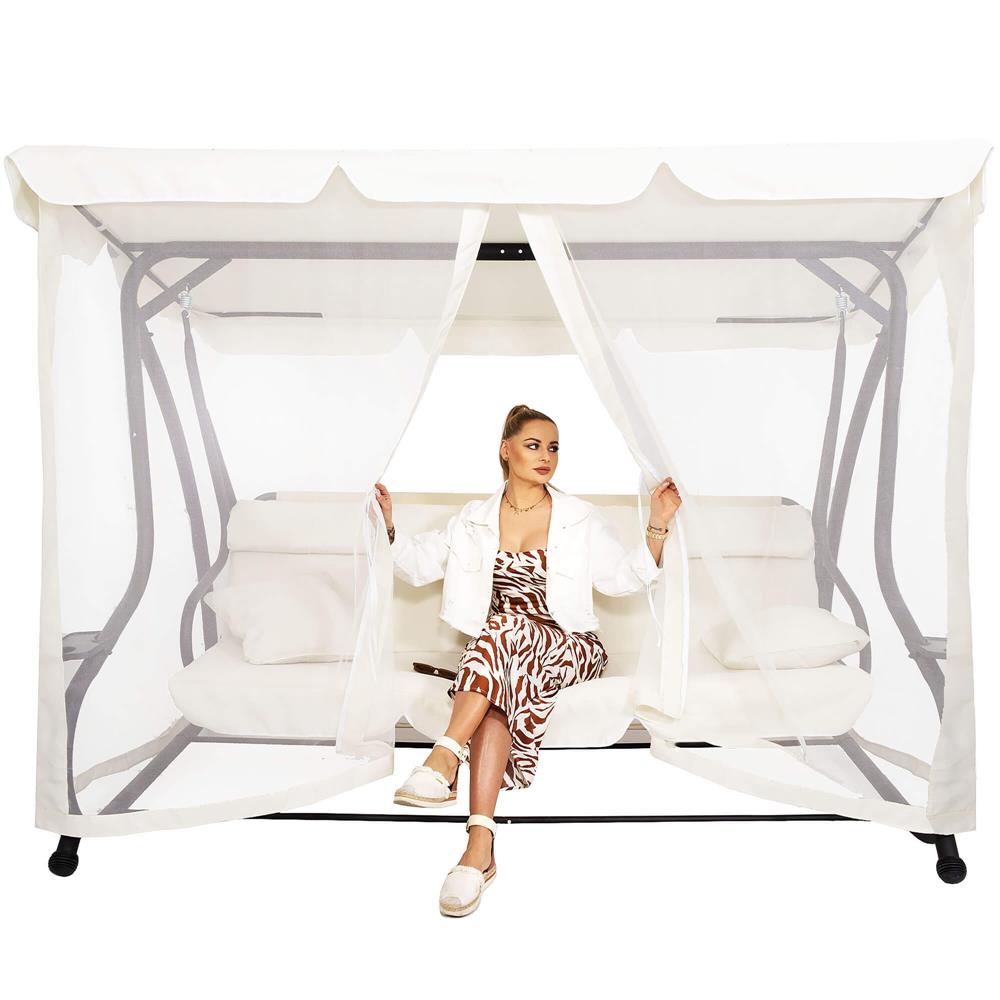 Plasa antiinsecte pentru leagan de gradina, 165x680 cm, bej [3]