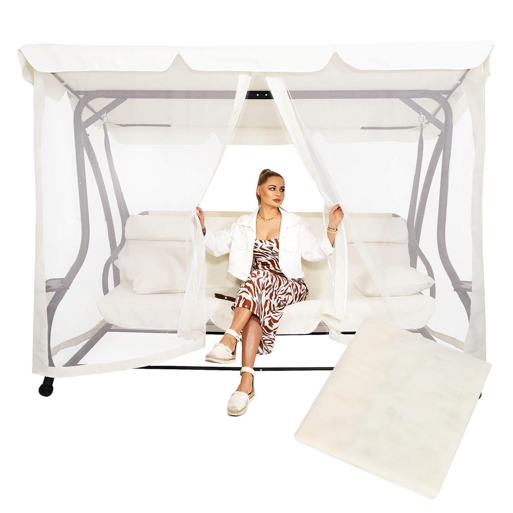 Plasa antiinsecte pentru leagan de gradina, 165x680 cm, bej [4]