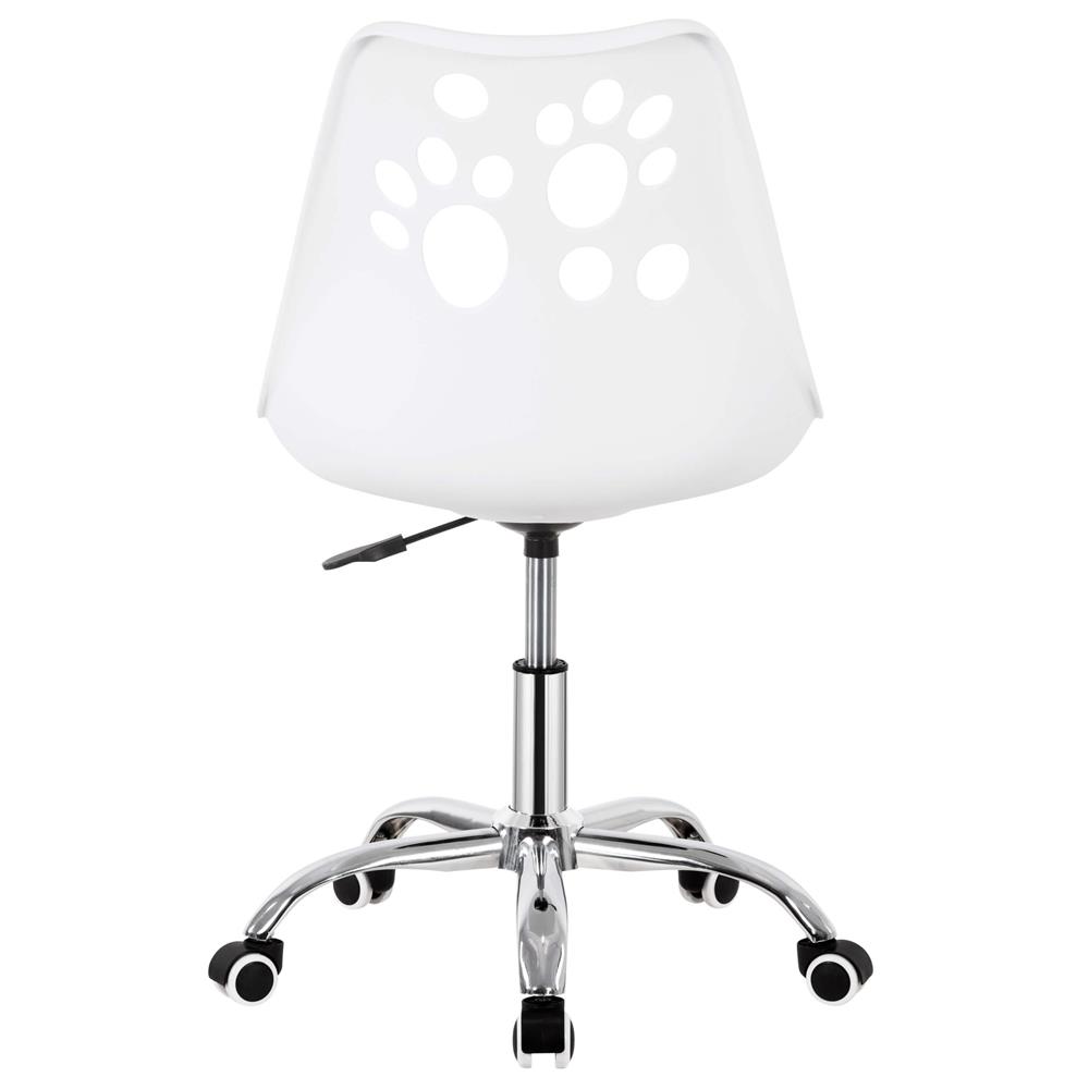 Scaun birou ergonomic, cu sezut din spuma, reglabil pe inaltime, maxim 120 kg, 90x49x48 cm, alb si roz [19]