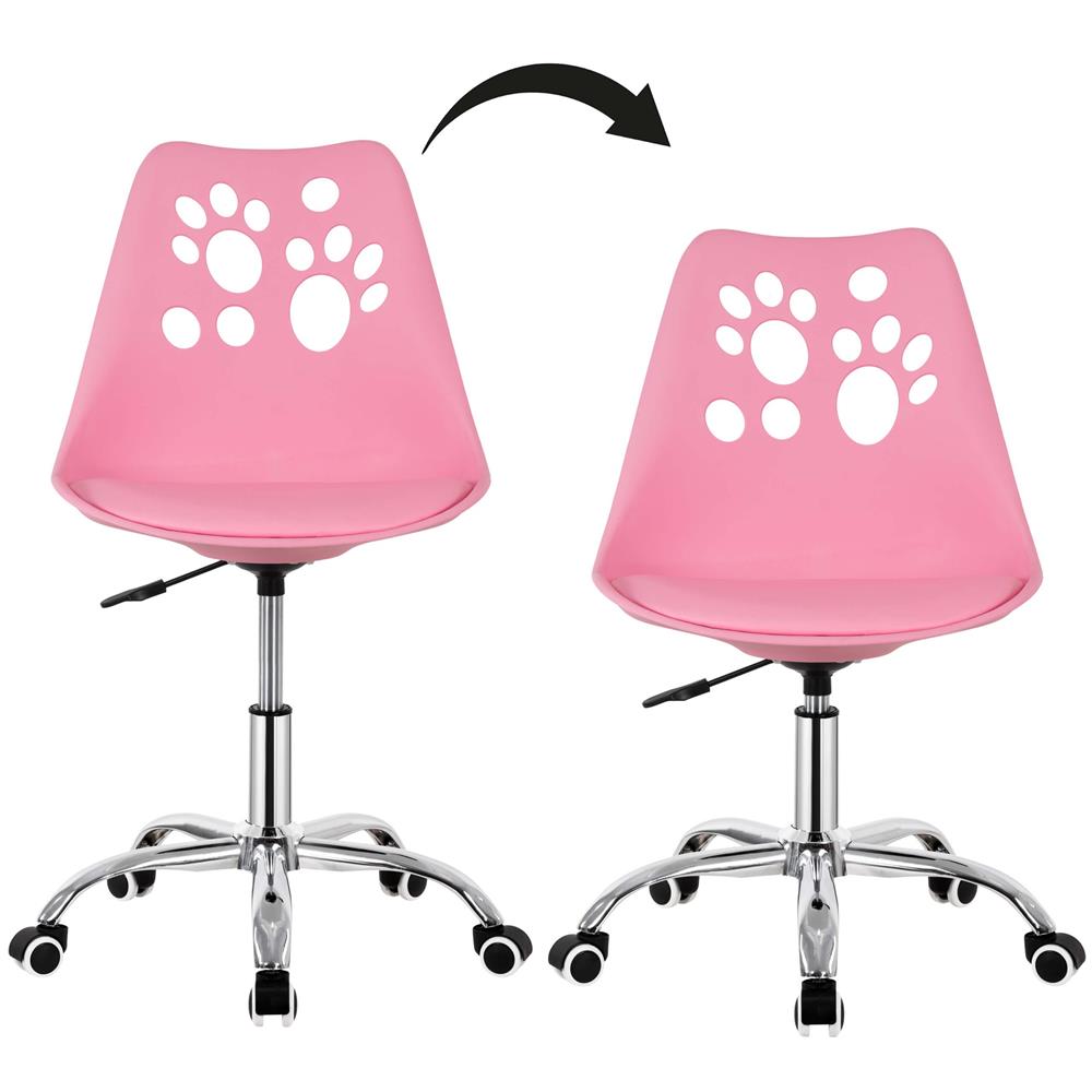 Scaun birou ergonomic, cu sezut din spuma, reglabil pe inaltime, maxim 120 kg, 90x49x48 cm, roz [23]