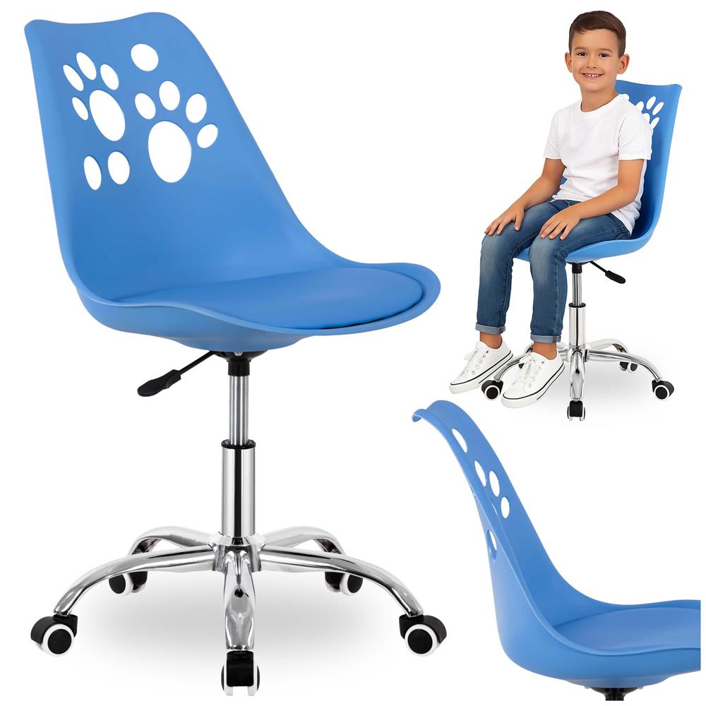 Scaun birou ergonomic, cu sezut din spuma, reglabil pe inaltime, maxim 120 kg, 90x49x48 cm, albastru [8]