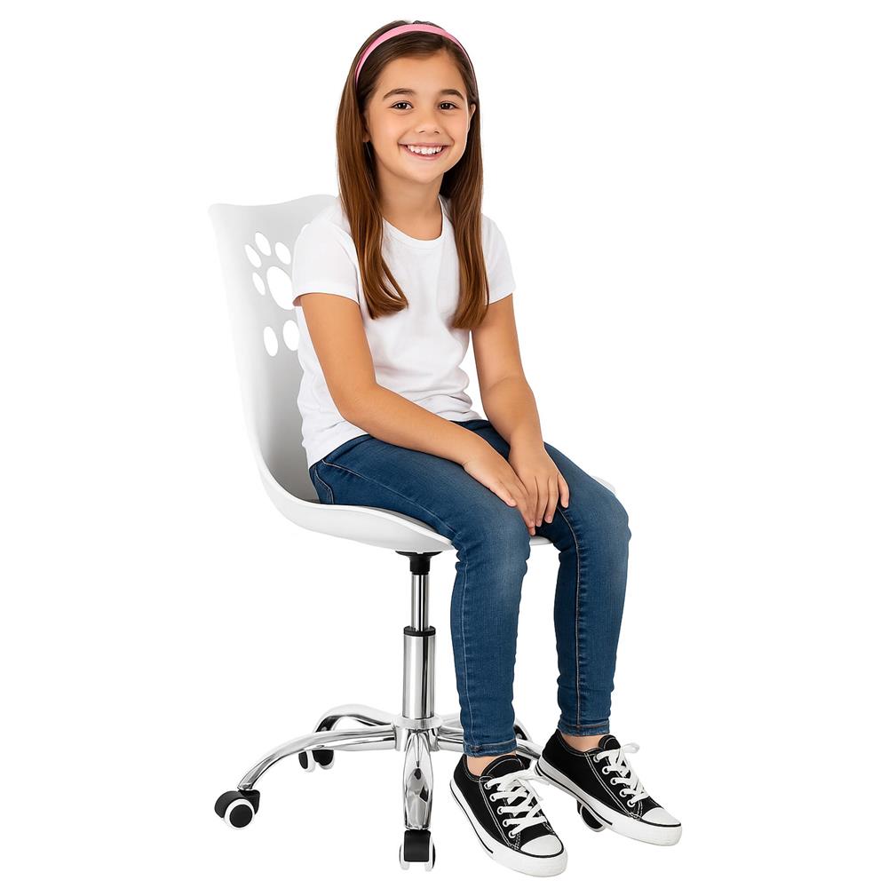 Scaun birou ergonomic, cu sezut din spuma, reglabil pe inaltime, maxim 120 kg, 90x49x48 cm, alb si gri [7]