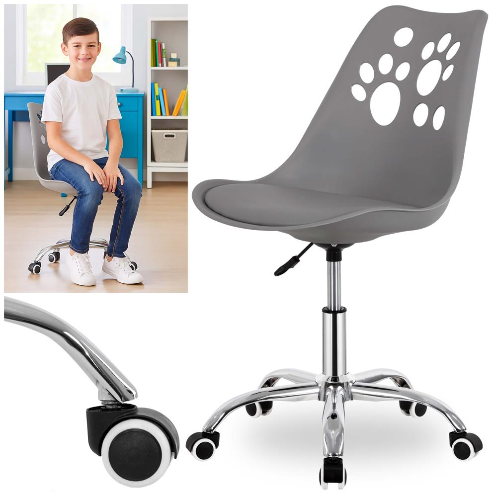 Scaun birou ergonomic, cu sezut din spuma, reglabil pe inaltime, maxim 120 kg, 90x49x48 cm, gri [11]