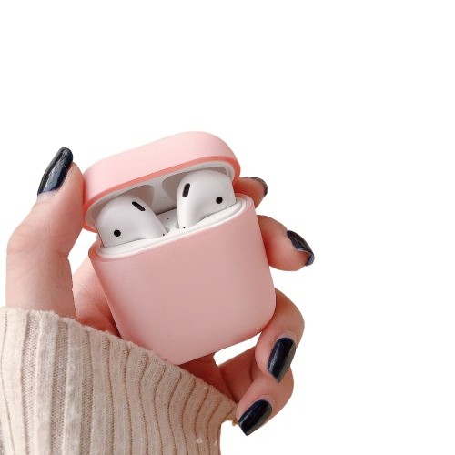 Unicolor - Husa AirPods cu Inel Prindere Roz