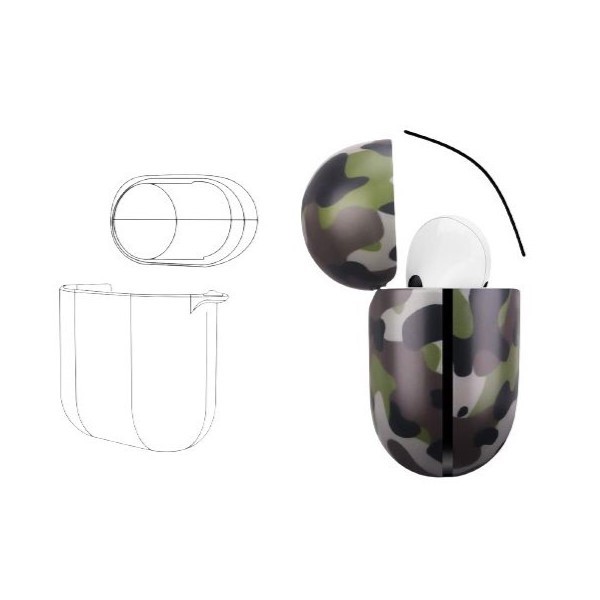 Animate - Husa AirPods Pro cu Inel Prindere Camuflaj