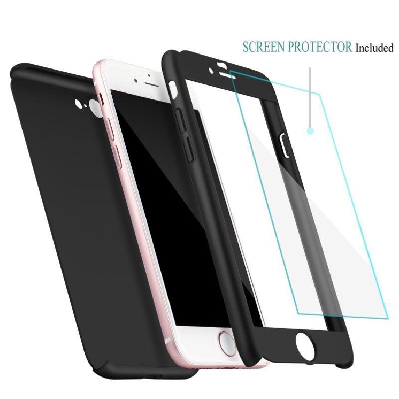 Husa Apple iPhone 6/6S IPAKY Full Cover 360 Negru + Folie Cadou [5]