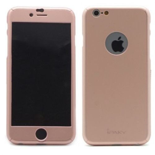 Husa Apple iPhone 6/6S IPAKY Full Cover 360 Roz Auriu + Folie Cadou [5]
