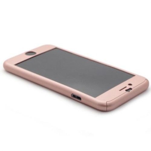 Husa Apple iPhone 6/6S IPAKY Full Cover 360 Roz Auriu + Folie Cadou [6]
