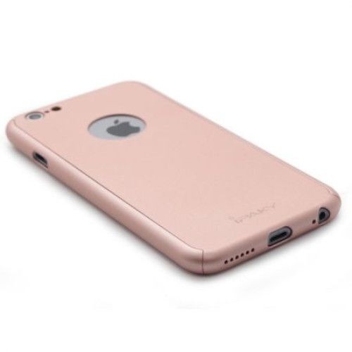 Husa Apple iPhone 6/6S IPAKY Full Cover 360 Roz Auriu + Folie Cadou [4]