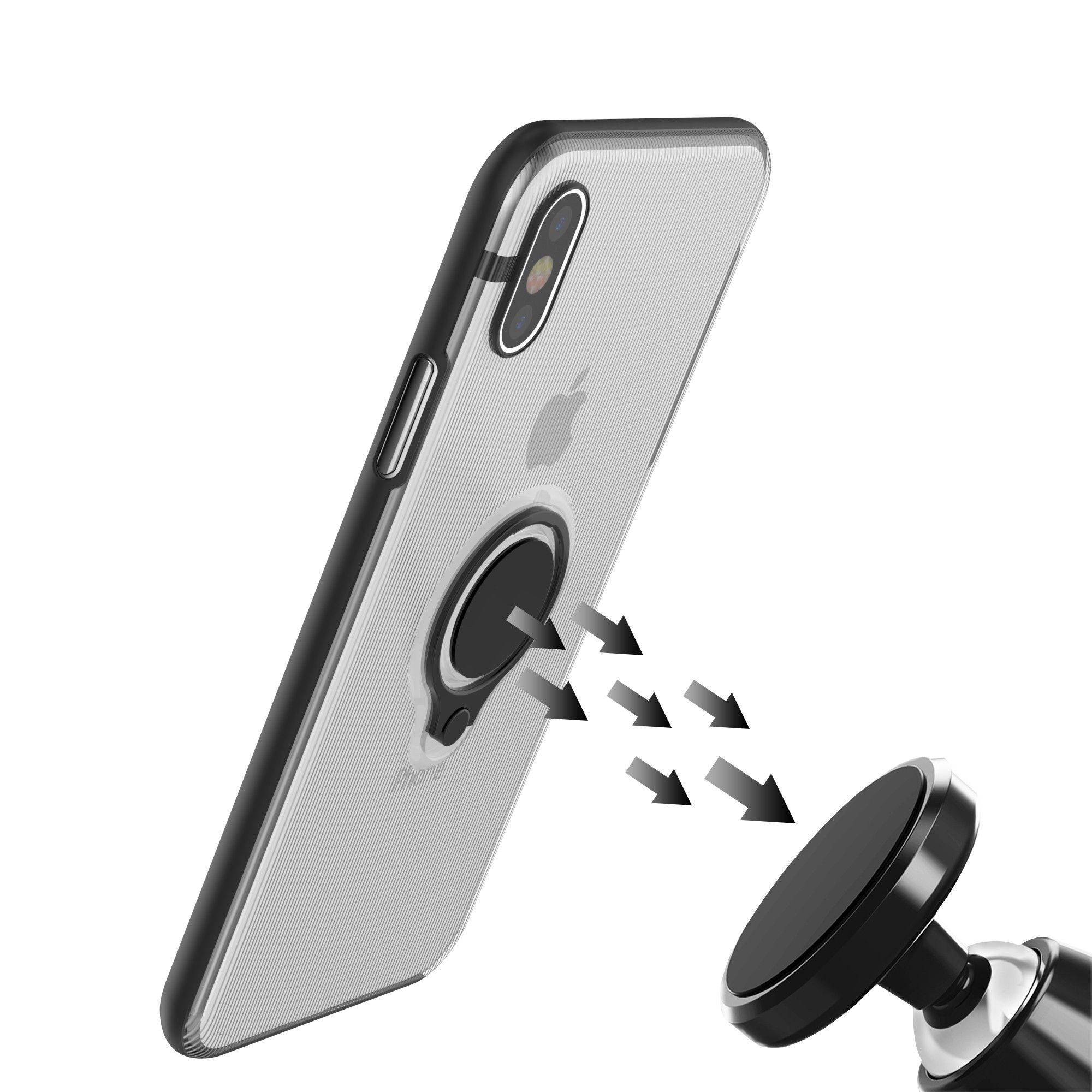 Husa Apple iPhone 6 Armor Ring cu inel magnetic Transparent [4]